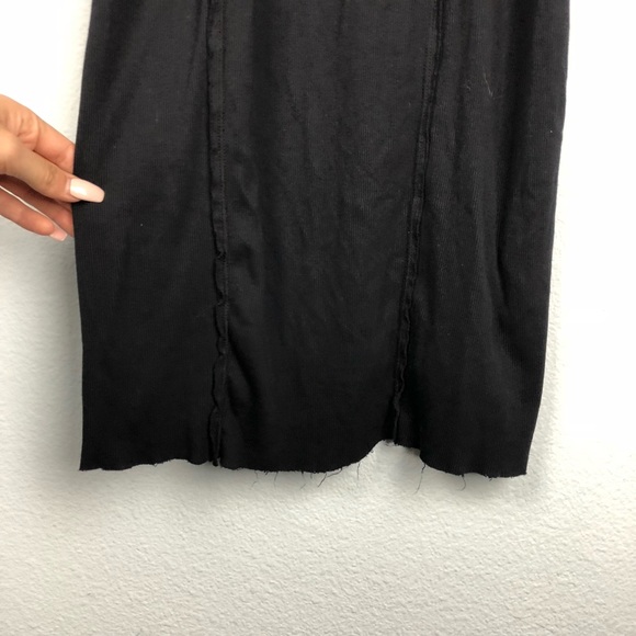 Splendid • Black Ribbed Tank Bodycon Basic Dress - Picture 6 of 8